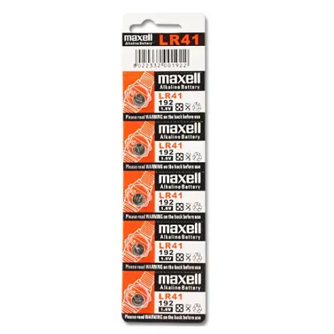 Maxell: Alkalické gombíkové batérie LR41 1.5V 10ks blisterové balenie