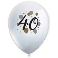 "40" vzorované latexové balóny, sada 6 ks