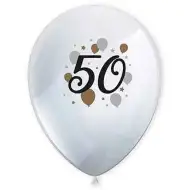"50" vzorový latexový balónik, sada 6 ks