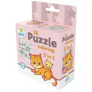 16-dielna omaľovánka puzzle 2 v 1 - Mačka