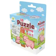 16-dielna omaľovánka puzzle 2 v 1 - Prasiatko