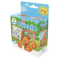 16-dielna omaľovánka puzzle 2 v 1 - Veverička