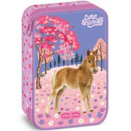 Ars Una: Cute Animals viacvrstvový peračník s motívom koní 15,5 x 22,5 x 4,5 cm