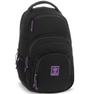 Ars Una: Dievčenský čierno-fialový Cordura školský batoh AU-2 32x46x22cm