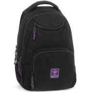 Ars Una: Dievčenský čierno-fialový Cordura školský batoh AU-6 34x45x26 cm