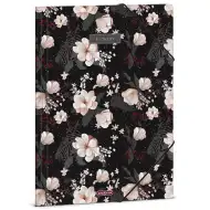 Ars Una: Flowery Black kvetinová gumičková zložka A/4
