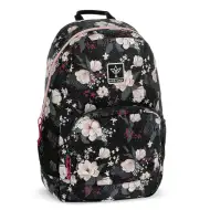 Ars Una: Flowery Black kvetinový AU-2 školský batoh, ruksak 32x46x22cm