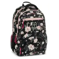 Ars Una: Flowery Black kvetinový ergonomický školský batoh, ruksak 33x45x24cm