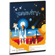 Ars Una: Gravity astronautický štvorčekový zošit A/5