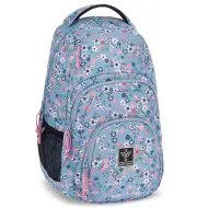 Ars Una: Peald Blossom Blue kvetinový AU-2 školský batoh, ruksak 32x46x22cm