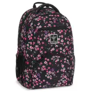 Ars Una: Pearl Blossom Black kvetinový ergonomický školský batoh, ruksak 33x45x24cm