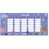 Ars Una: Roztomilé zvieratká - Kôň, jednostránkový obojstranný rozvrh hodín