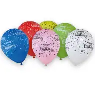 Balóny s nápisom "Happy Birthday" – sada 6 kusov