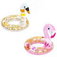 Bestway: Nafukovacie koleso v tvare labute alebo flaminga s trblietkami 61 cm 1 ks