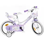 Biele dievčenské detské bicykel vo veľkosti 16" - bicykel Dino Bikes