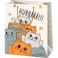 Cardex: "Huráááá!!!" mačacia stredná darčeková taška 17x10x23cm