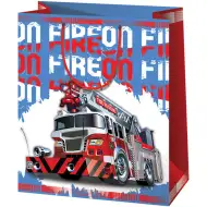 Cardex: Veľká darčeková taška s hasičským autom 26,7x13,7x33 cm