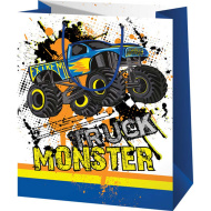 Darčeková taška normálnej veľkosti s motívom Monster Truck 11x6x14 cm