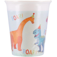 Dino párty papierové poháre, sada 8 ks, 200 ml