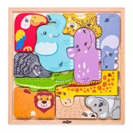 Drevené puzzle s motívom zvierat - Woodyland