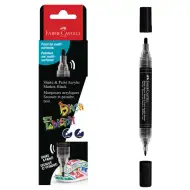 Faber-Castell: Black Edition Shake &amp; Paint obojstranný čierny marker so šírkou 3 mm a 1 mm
