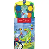 Faber-Castell: Connector 12-dielna sada vodových farieb s prepojiteľnými paletami, s dinosaurom