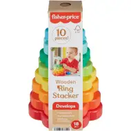 Fisher-Price: Drevená pyramída s krúžkami - Mattel