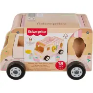 Fisher-Price: Drevený zmrzlinový vozík s triedením tvarov - Mattel