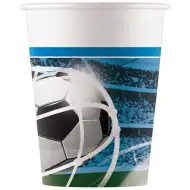 Futbalové papierové poháre s motívom gólovej radosti, sada 8 ks, 200 ml
