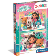 Gabin domček pre bábiky 2×20-dielne Supercolor puzzle - Clementoni