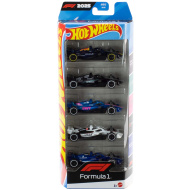 Hot Wheels: 5-dielna sada autíčok Formuly 1 v mierke 1:64 - Mattel