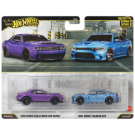 Hot Wheels Deluxe: 2018 Dodge Challenger SRT Demon a 2015 Dodge Charger SRT, 2-dielna sada autíčok v mierke 1:64 - Mattel