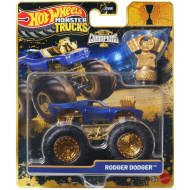 Hot Wheels Monster Trucks: Rodger Dodger – víťazné monster autíčko s pohárom 1/64 - Mattel