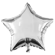 Hviezdicový fóliový balón – strieborný 46 cm