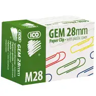ICO: M28 Kancelárske sponky farebné 28mm 100ks