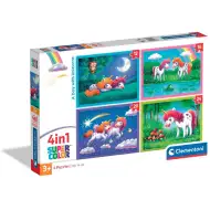 Jeden deň s jednorožcami 4 v 1 puzzle - Clementoni
