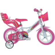 Jednorožec ružovo-biely detský bicykel vo veľkosti 12 - Dino Bikes bicykel