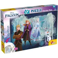 Ľadové kráľovstvo 2 v 1 24-dielne puzzle a omaľovánka 35x25 cm - Lisciani