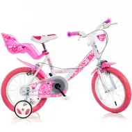 Little Heart ružovo-biely detský bicykel vo veľkosti 16 - bicykel Dino Bikes