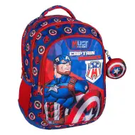 Luna: Must Team Kapitán Amerika zaoblený 3-priehradkový školský batoh, ruksak 32x18x43 cm