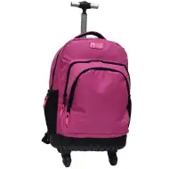 Luna: Must Team Pink trojkomorový školský kufrík na kolieskach, ruksak 31x24x45 cm