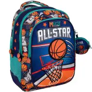 Luna: Must Team basketbalový zaoblený školský batoh s 3 priehradkami, ruksak 32x18x43 cm