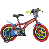Mäkká hliadková červená-modrá detská bicykel vo veľkosti 14 - bicykel Dino Bikes