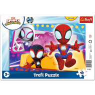 Marvel Spidey pavúčí tím, 15-dielne puzzle s rámikom - Trefl
