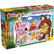 Máša a medve maľovanie s priateľmi 60-dielne maxi podlahové puzzle 70x50 cm - Lisciani