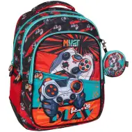Must... Gamer zaoblený trojkomorový školský batoh, ruksak 32x18x43 cm