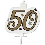 Narodeninová číslica sviečka - číslo 50