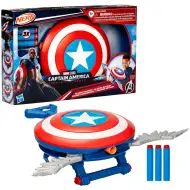Nerf: Kapitán Amerika - Krásny nový svet Blaster skyshot penový vystreľovací štít - Hasbro
