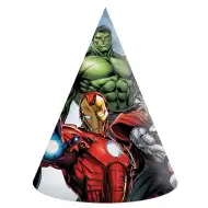 Papierové párty klobúky Avengers, sada 6 ks