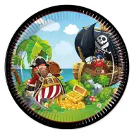 Pirátska sada papierových tanierov 8 ks, 23 cm